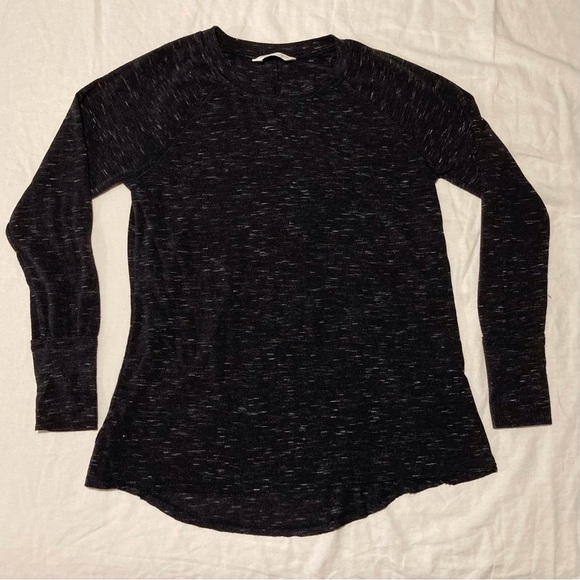 Spring + Mercer Space Dye Tee in Charcoal | Long Sleeve Tunic | Thumb Holes - Picture 1 of 9